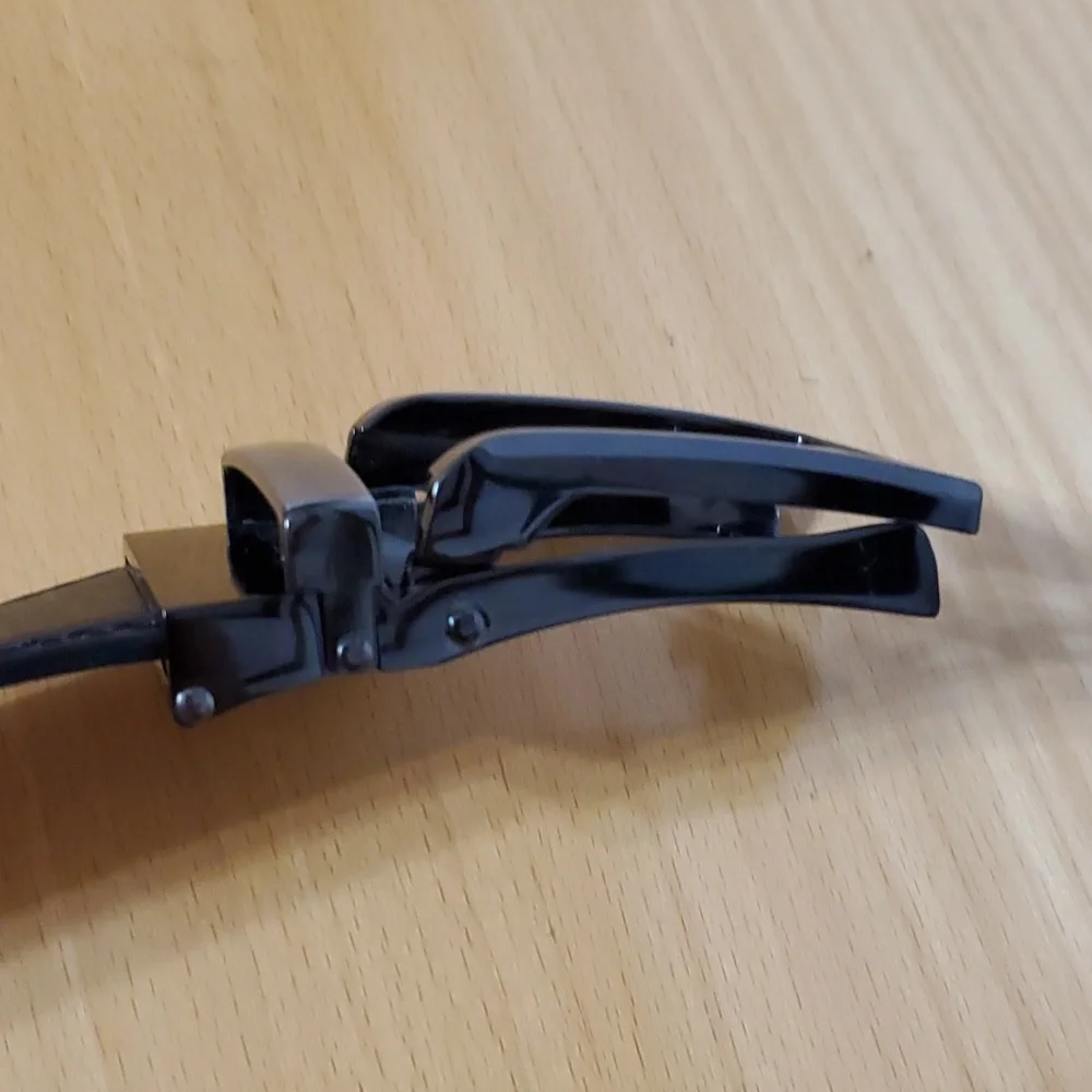 Comfort Click Black Adjustable Leather Belt